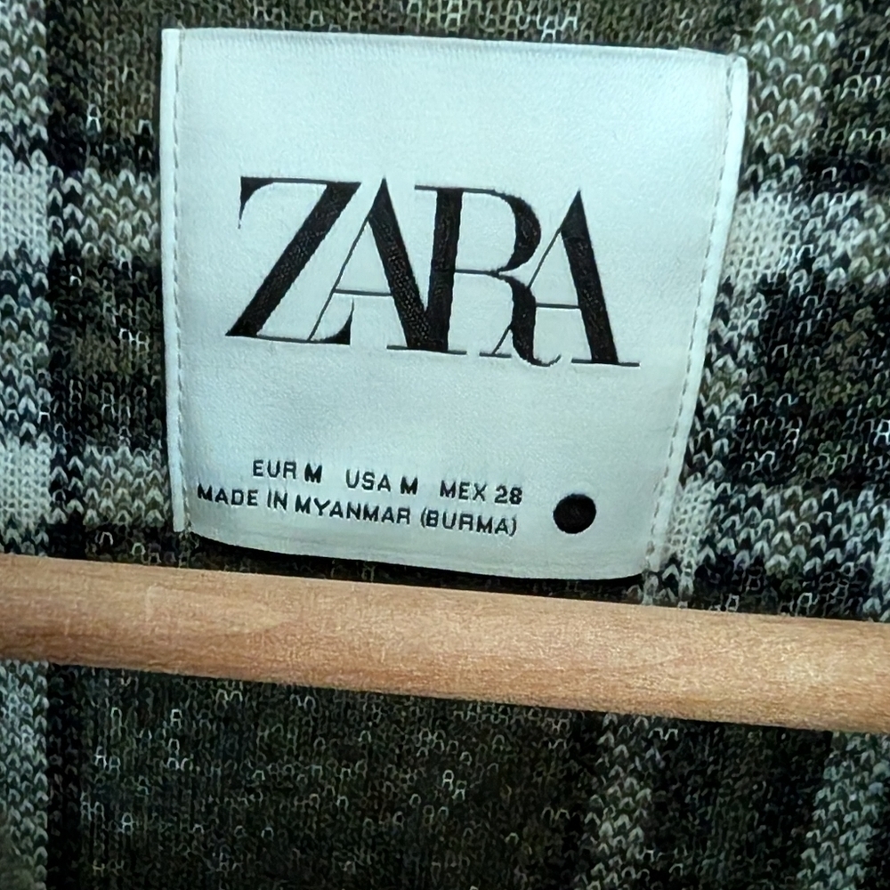 Zara Women's Plaid Hooded Jacket with Quilted Detail, Sz M - Picture 7 of 10